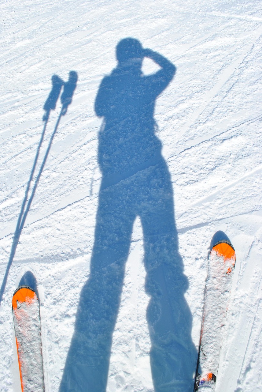 to ski, skier, the shade, nature, snow, mountains, winter, ski slope